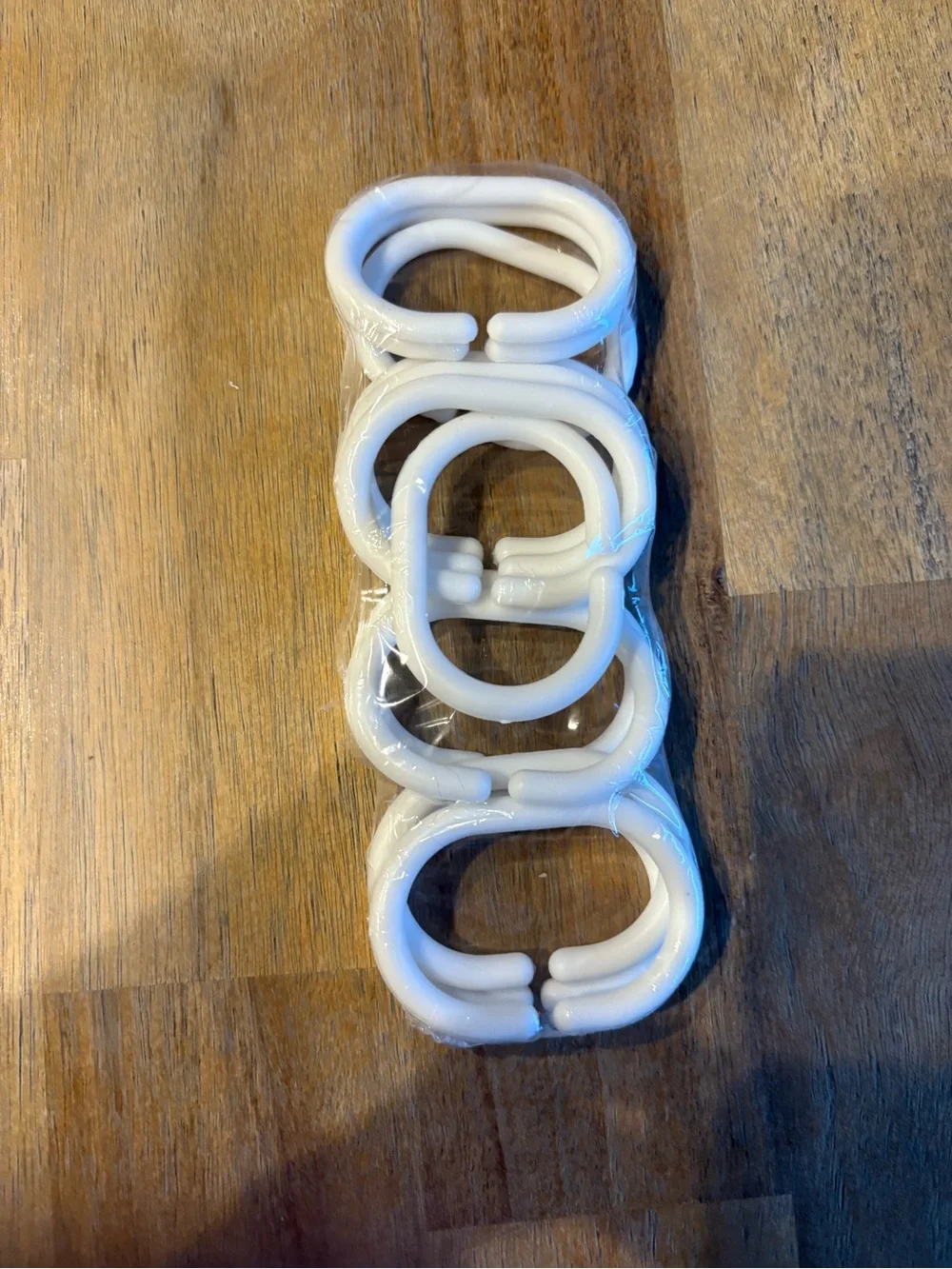 Universal White Plastic Shower Curtain Rings